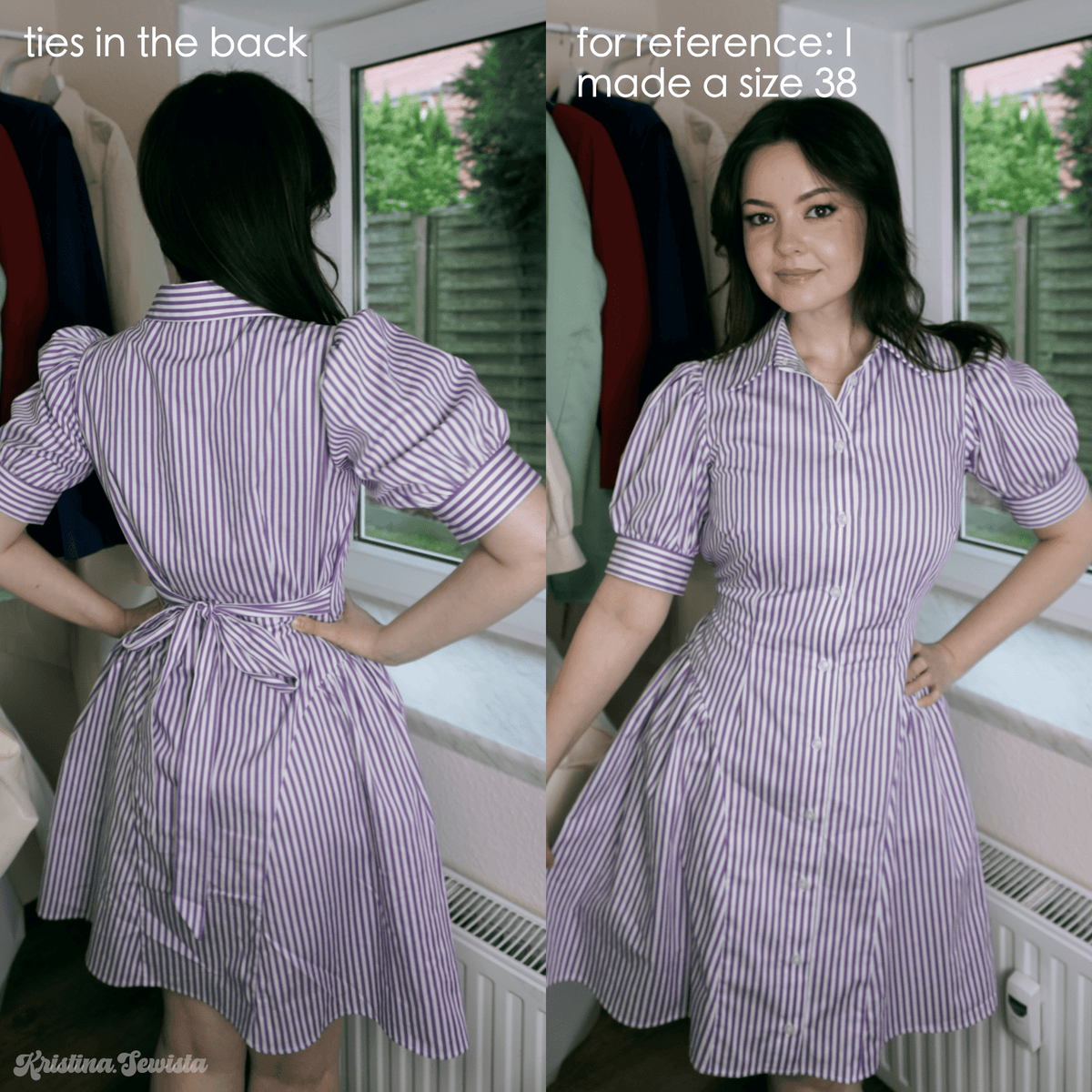 Shirt Dress GISELLE Sewing Pattern PDF – Button Down Summer Dress | Kristina Sewista - Summer Shirt dress advanced sewing