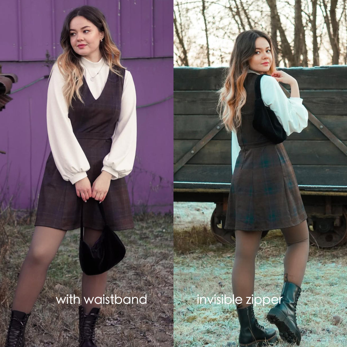 Pinafore Dress ENYA Sewing Pattern PDF – V-Neck Dress | Old Money Inspired | Digital Sewing Pattern by Kristina Sewista