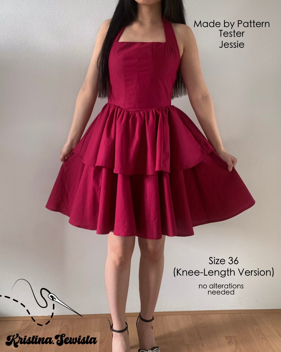 Halter Neck Dress FENJA Sewing Pattern PDF – Summer Dress & Top | Digital Sewing Pattern by Kristina Sewista