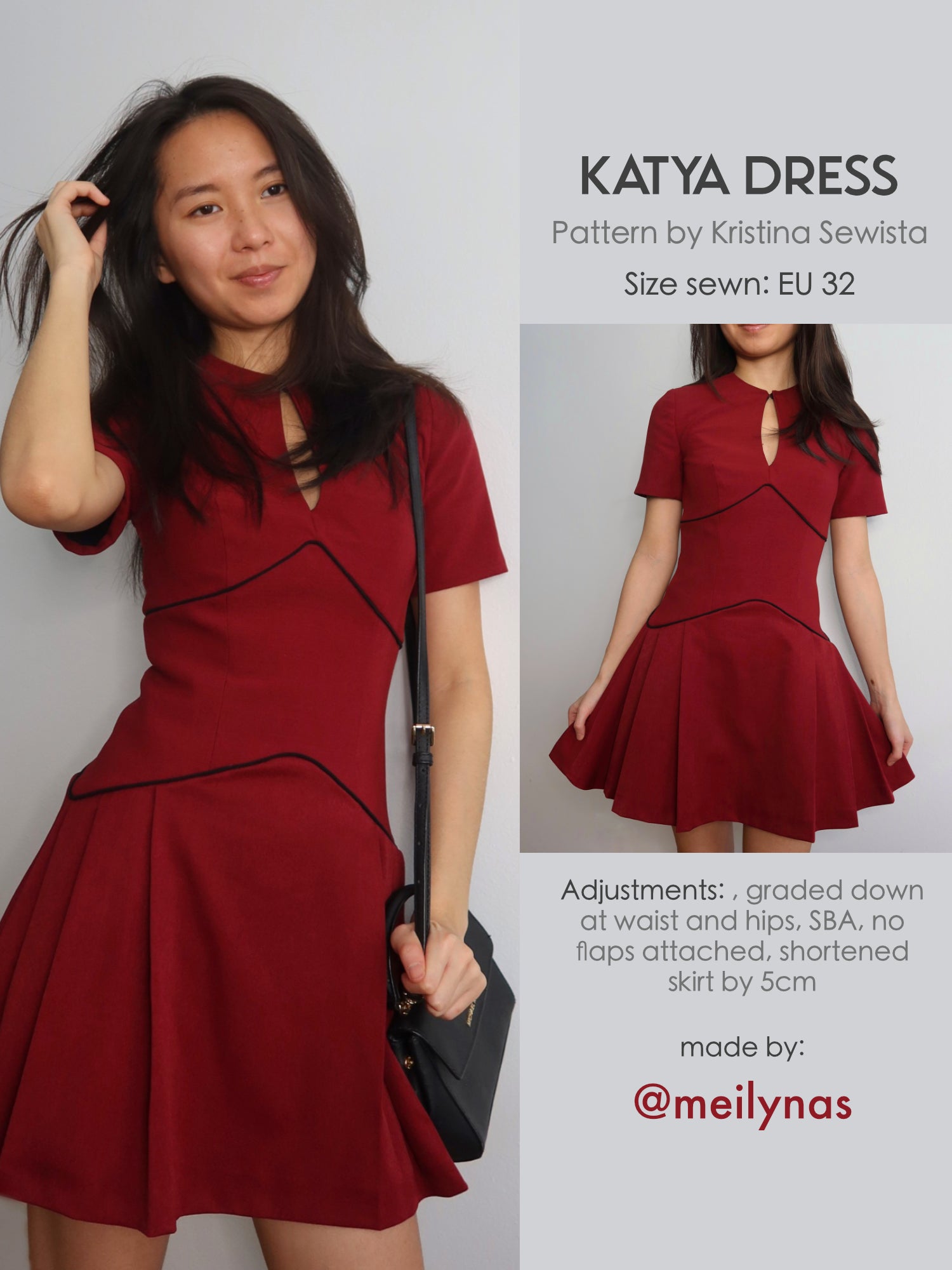 Keyhole Dress KATYA Sewing Pattern PDF | Elegant Bouclé Dress Pattern