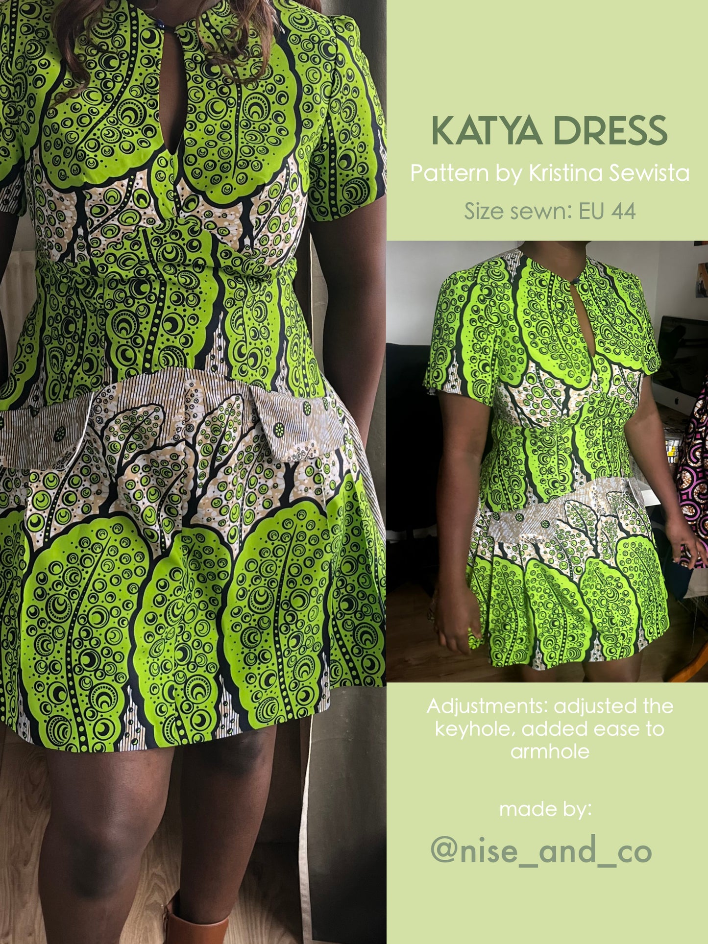 Keyhole Dress KATYA Sewing Pattern PDF | Tailored Pleated Mini Dress | Elegant Bouclé Dress Pattern | Sizes XXS–3XL - Kristina Sewista