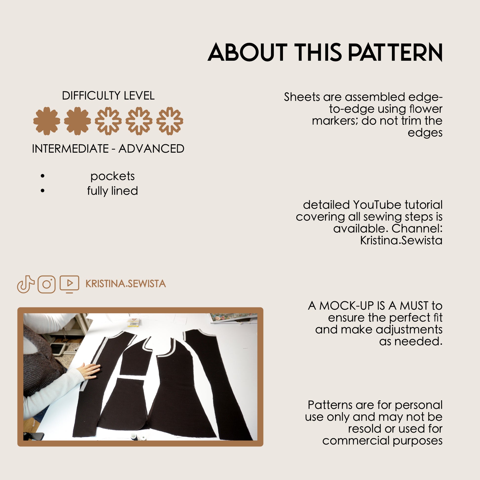 Celia vest PDF pattern – fitted high-neck waistcoat - digital sewing pattern kristina sewista