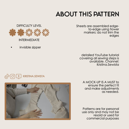 Pinafore Dress ENYA Sewing Pattern PDF – V-Neck Dress | Old Money Inspired | Digital Sewing Pattern by Kristina Sewista