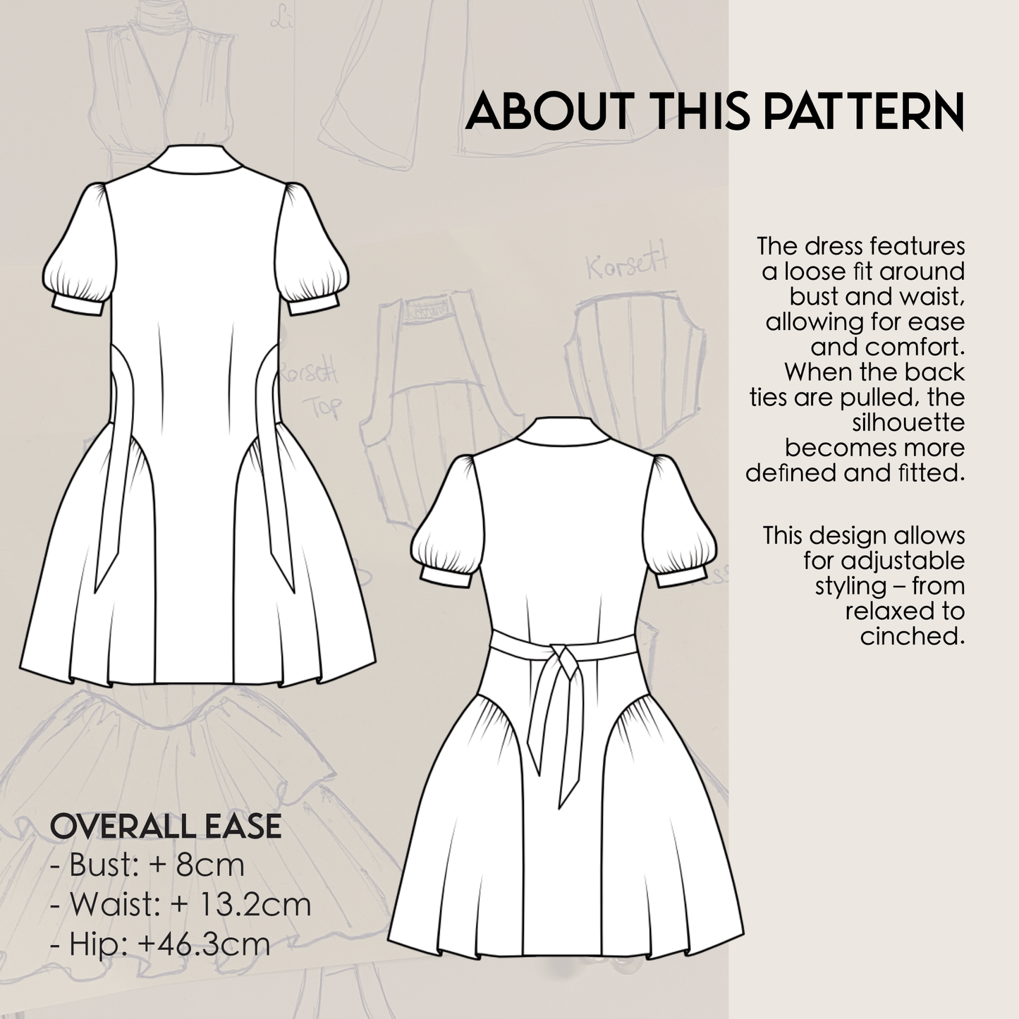 Shirt Dress GISELLE Sewing Pattern PDF – Button Down Summer Dress | Kristina Sewista - Summer Shirt dress advanced sewing