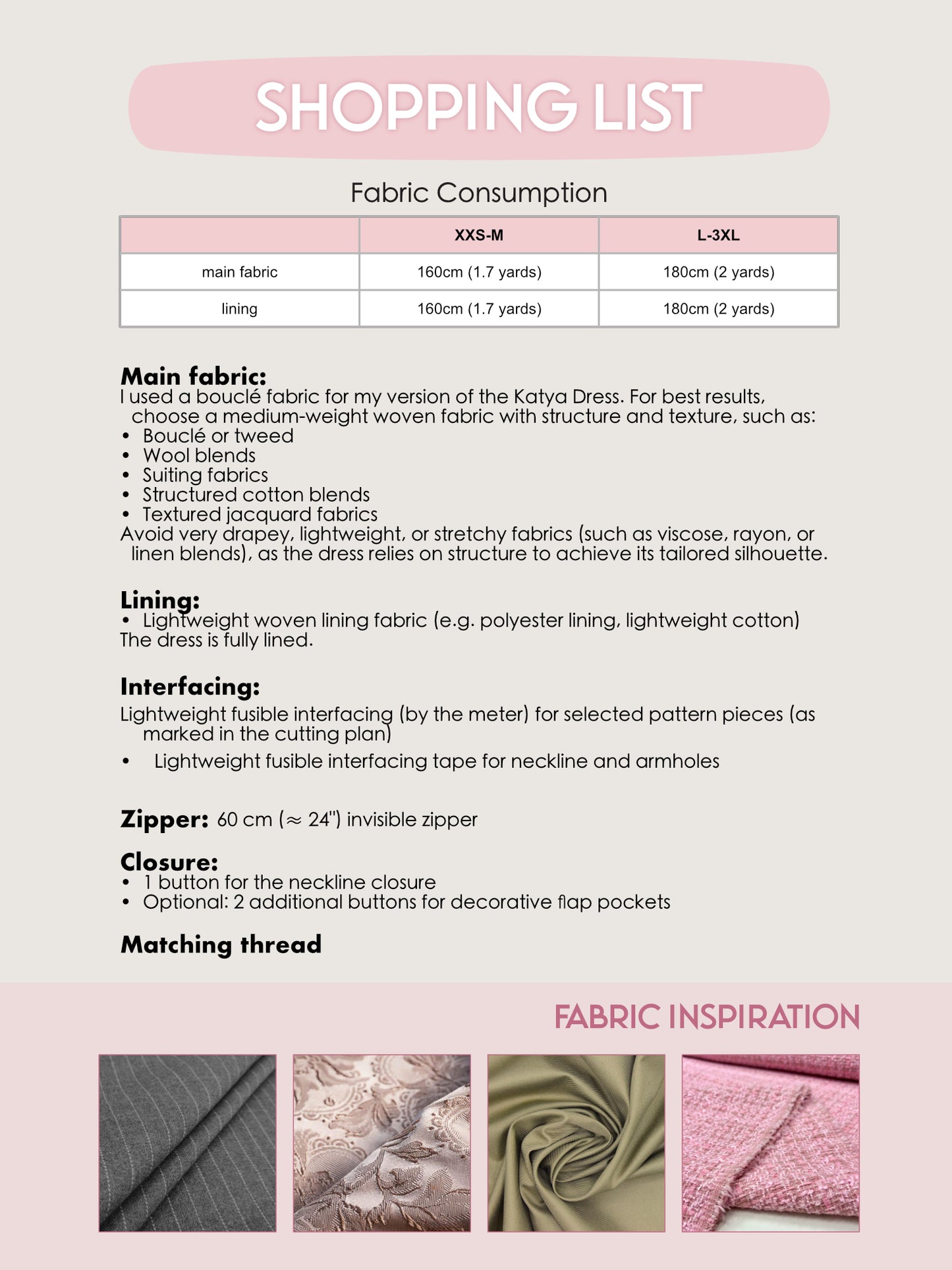 Keyhole Dress KATYA Sewing Pattern PDF | Tailored Pleated Mini Dress | Elegant Bouclé Dress Pattern | Sizes XXS–3XL - Kristina Sewista