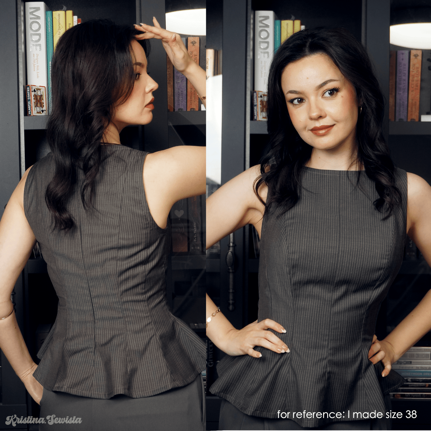 Peplum Top JENNA Sewing Pattern PDF | Trendy Y2K Boat Neck Top | Digital Sewing Pattern Sizes 32–46 - Kristina Sewista