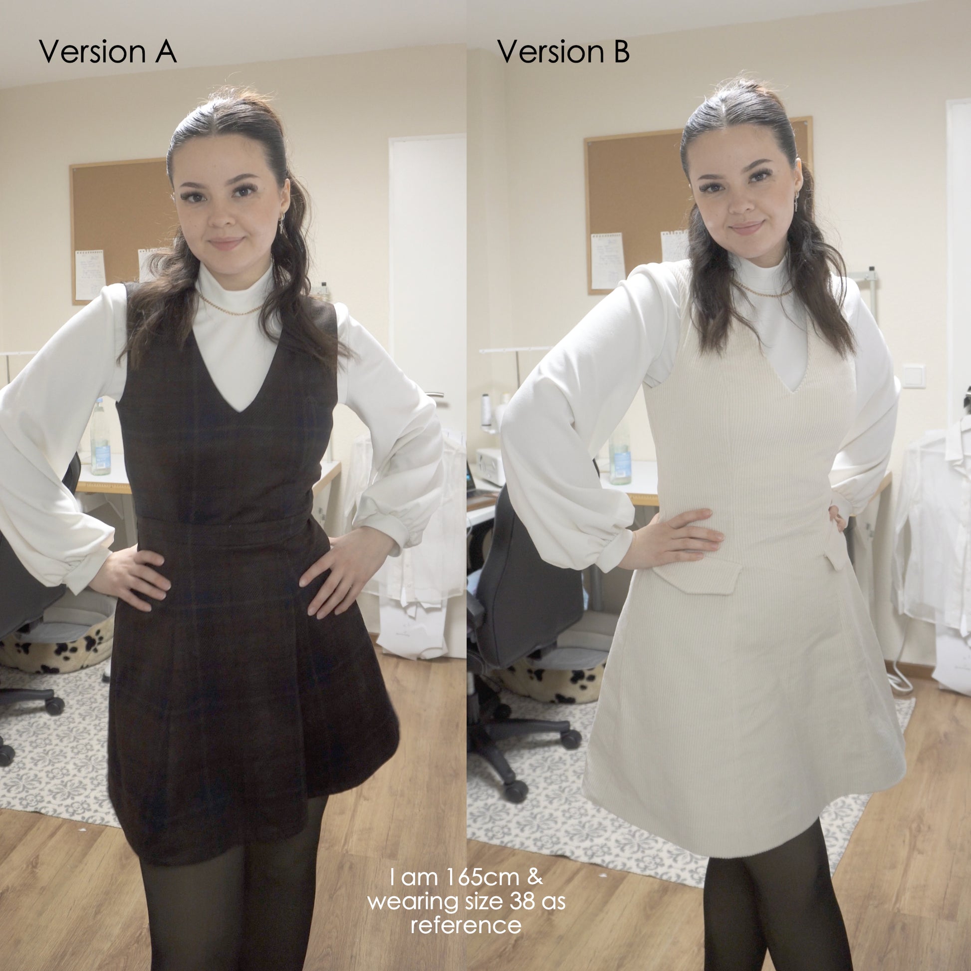 Pinafore Dress ENYA Sewing Pattern PDF – V-Neck Dress | Old Money Inspired | Digital Sewing Pattern by Kristina Sewista