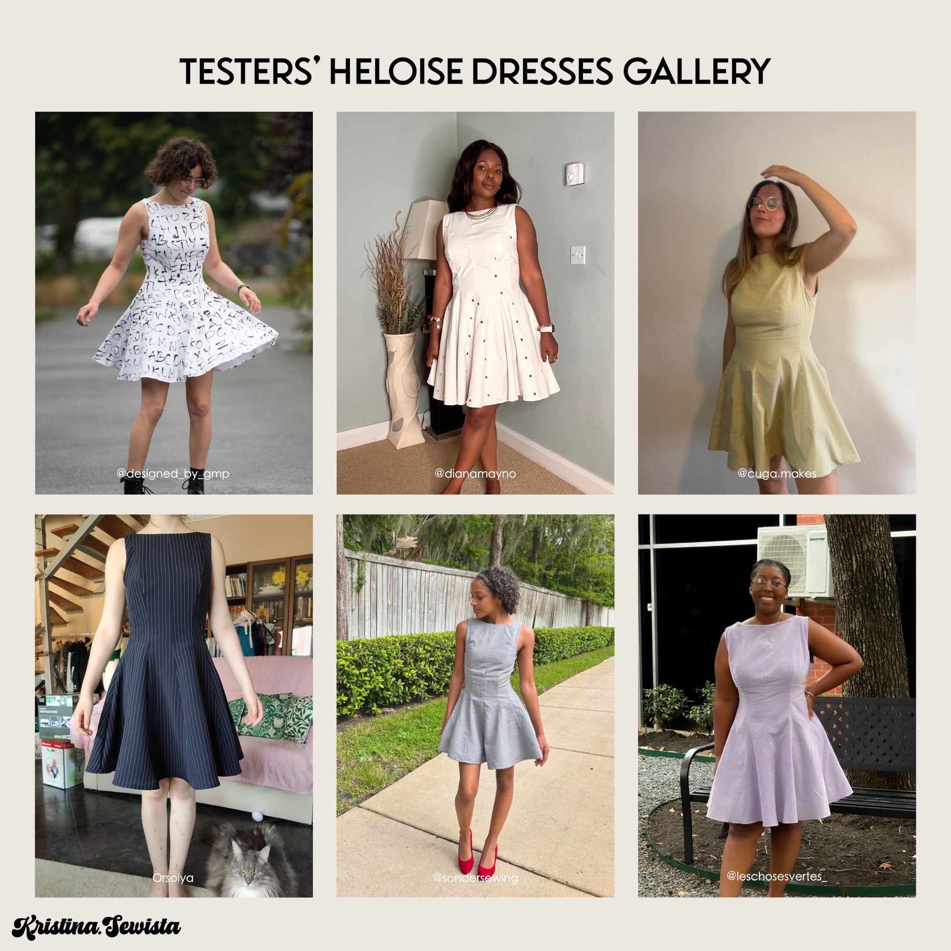 Heloise boat neck dress sewing pattern by Kristina Sewista, PDF dress sewing pattern for women, elegant dress pattern