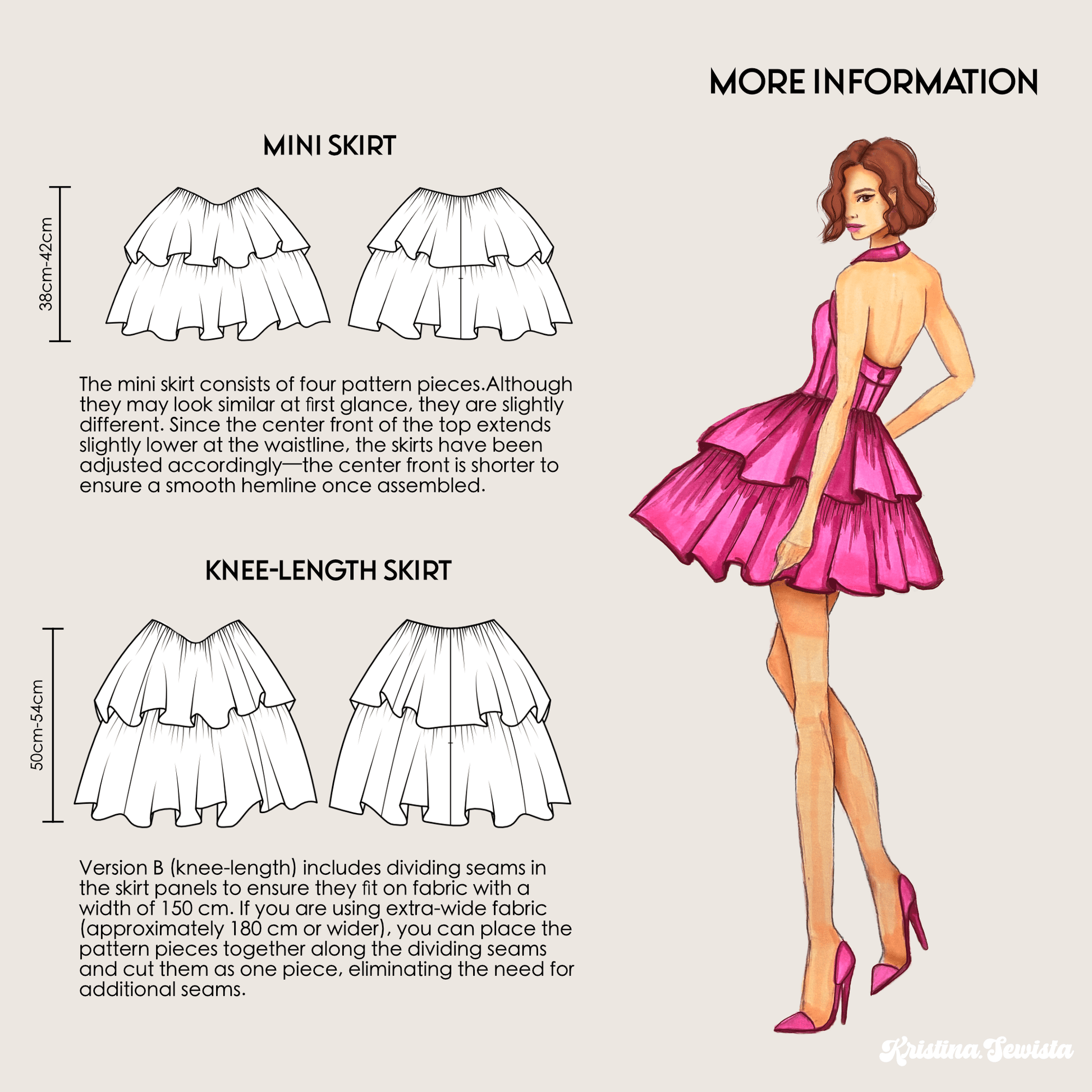 Halter Neck Dress FENJA Sewing Pattern PDF – Summer Dress & Top | Digital Sewing Pattern by Kristina Sewista