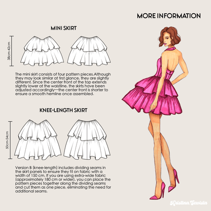 Halter Neck Dress FENJA Sewing Pattern PDF – Summer Dress & Top | Digital Sewing Pattern by Kristina Sewista