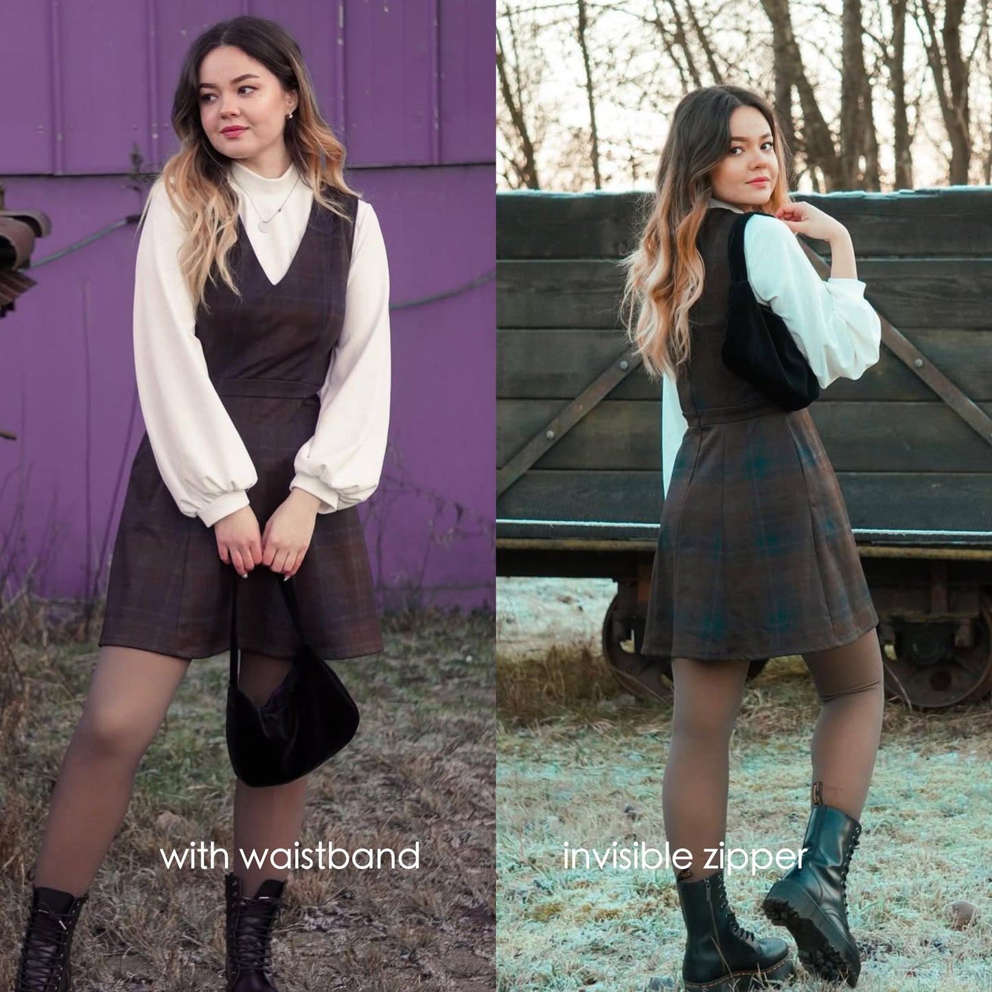 Pinafore Dress ENYA Sewing Pattern PDF – V-Neck Dress | Old Money Inspired | Digital Sewing Pattern by Kristina Sewista