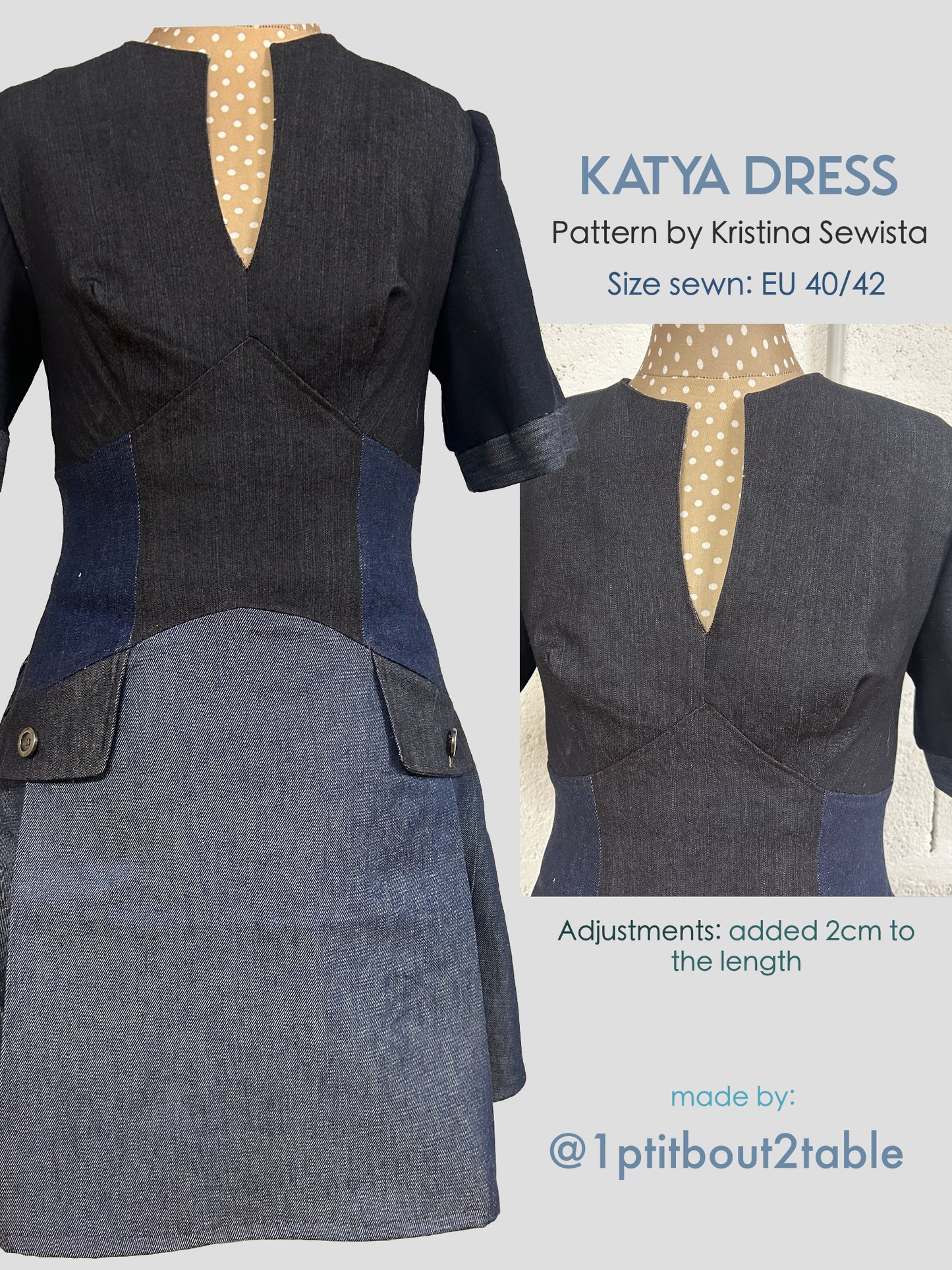 Keyhole Dress KATYA Sewing Pattern PDF | Tailored Pleated Mini Dress | Elegant Bouclé Dress Pattern | Sizes XXS–3XL - Kristina Sewista