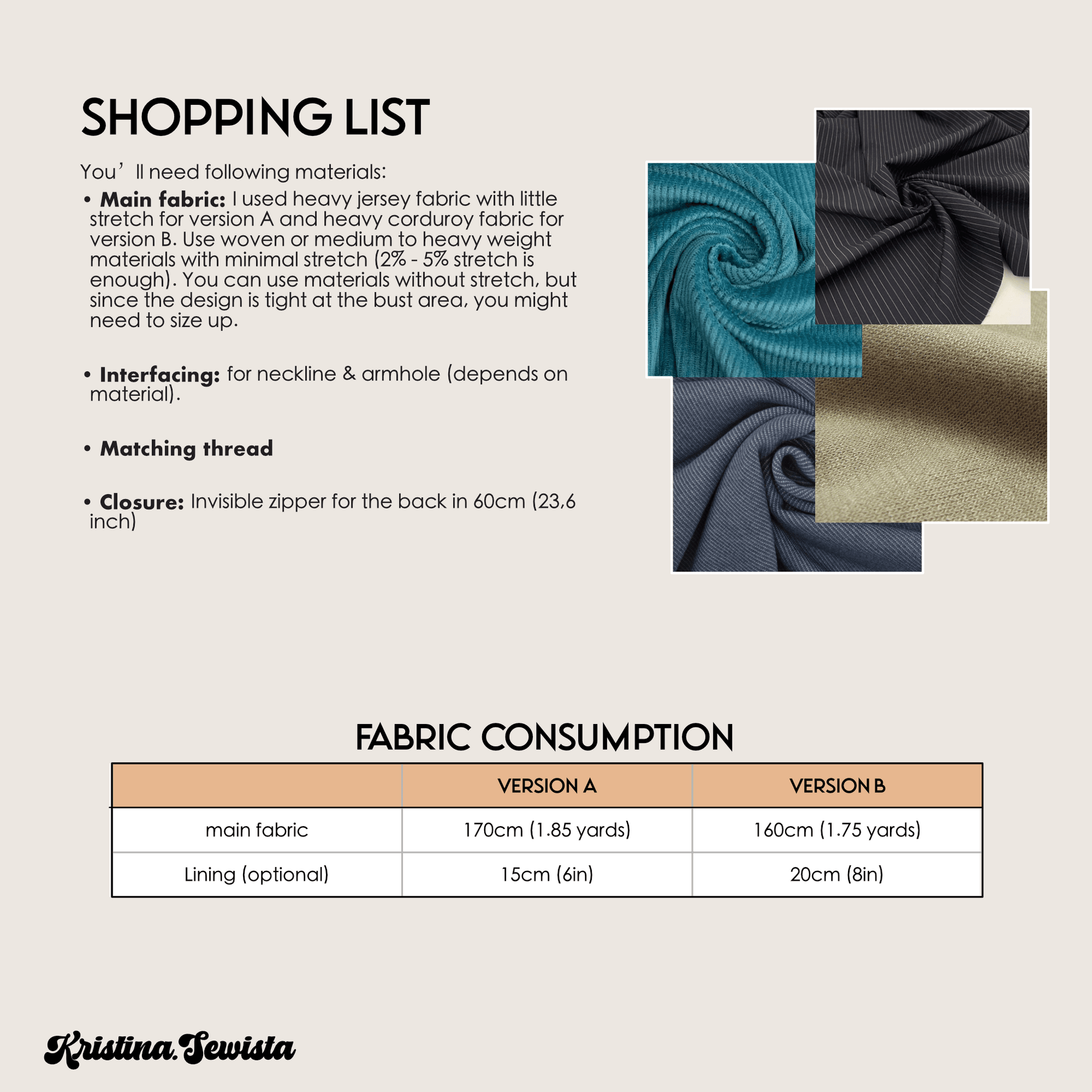 Pinafore Dress ENYA Sewing Pattern PDF – V-Neck Dress | Old Money Inspired | Digital Sewing Pattern by Kristina Sewista